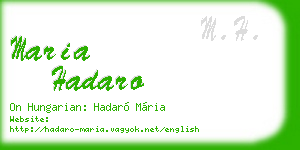 maria hadaro business card