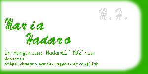 maria hadaro business card